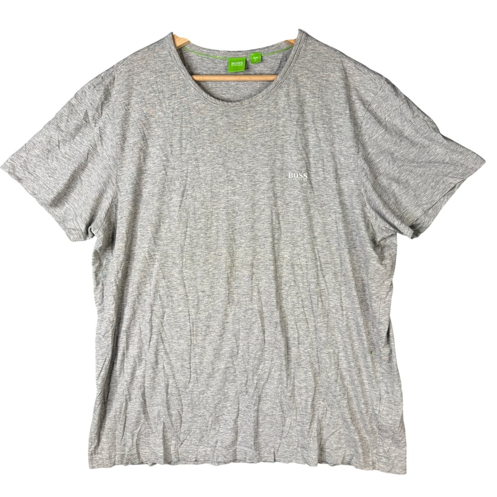 Boss Hugo Boss Mens XXL Gray Heather Cotton Crew Neck T-Shirt Logo Short Sleeve